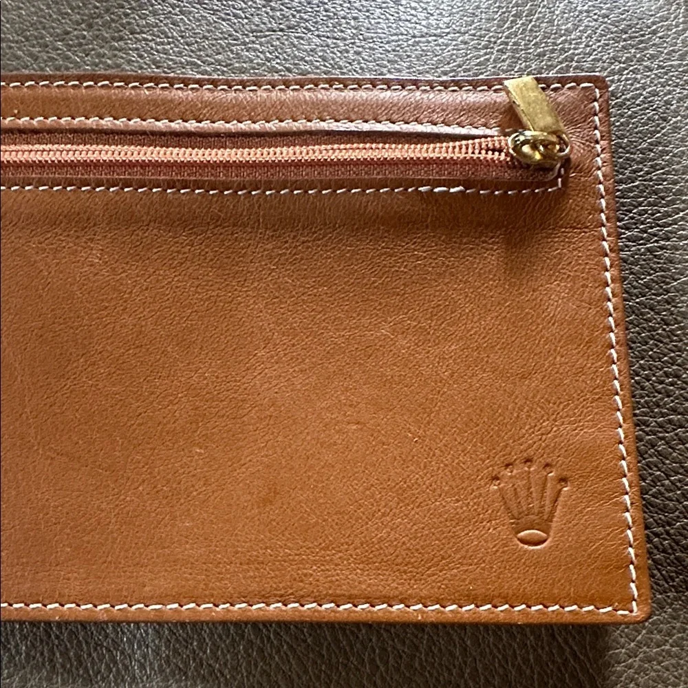 Rolex Brown Leather Men's belt wallet